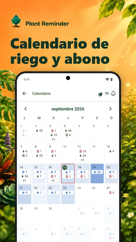 Calendario de riego y abono